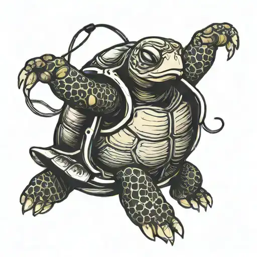 Turtle Dancing With Headphones