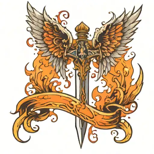 Flaming Sword Angel Wings