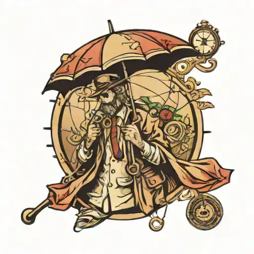 The Son Of Man Holding Umbrella