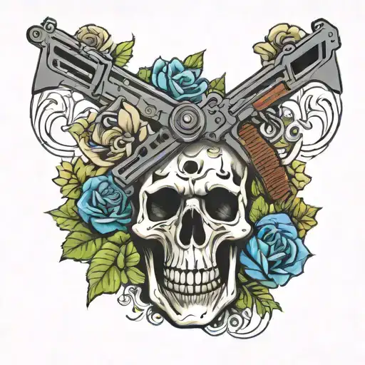 Ak 47 Flowers Skeleton