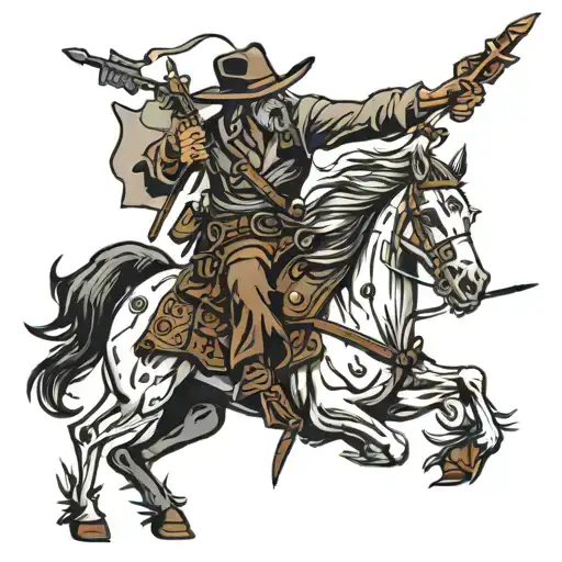 Dead Cowboy With Arrows In His Back