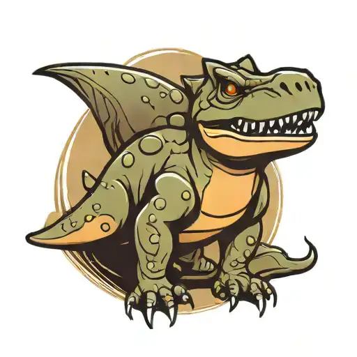 Small Dinosaur Outline Cartoon