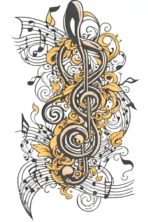 Music Notes Intertwined