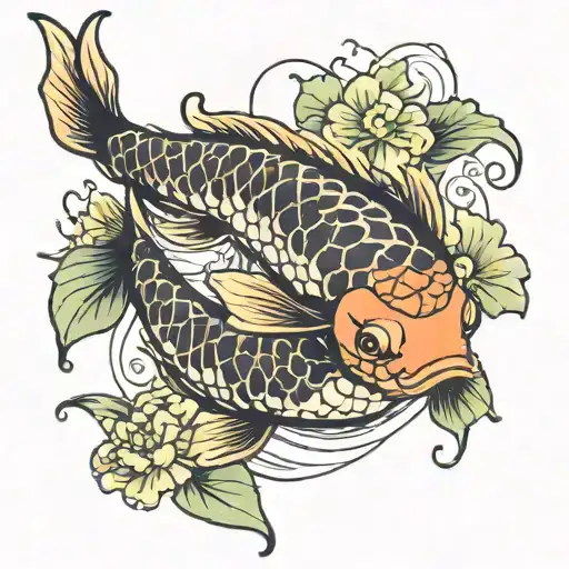 Koi Fish Swimming