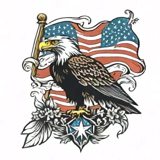 American Flag And Eagle