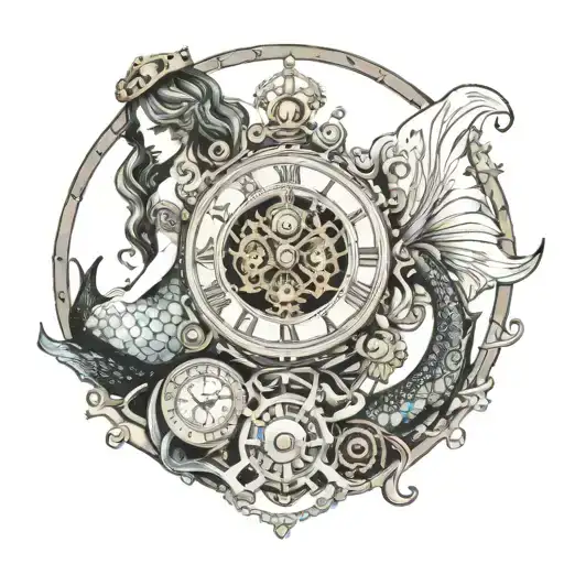 Steampunk Clock Mermaid