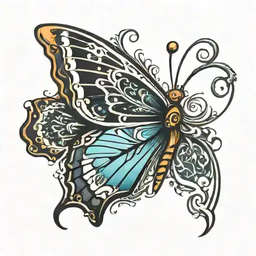 Butterfly With Wing Design In It