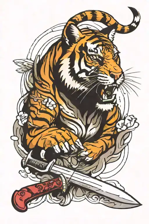Tiger And Knife