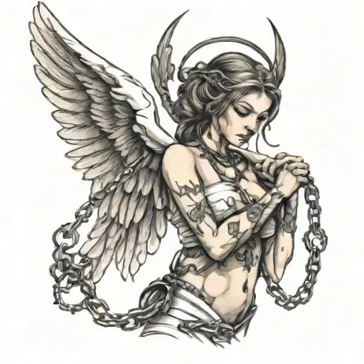 Angel With Chains Wrapped