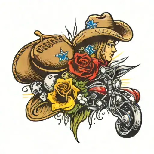 Memorial With Cowboys Football And Music