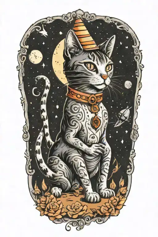 A Cat Abducted By Ufo Beaming