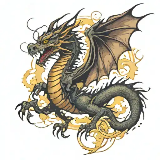 Dragon That Is Connectet To A Lightning