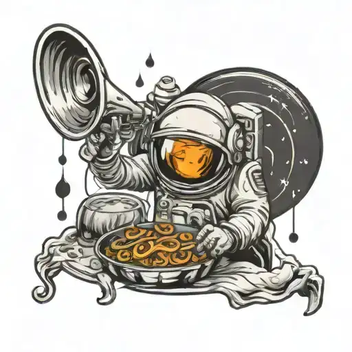 Space Man Cooking Music Notes