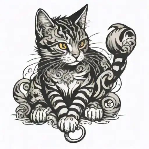 Cat In A Playful Pose