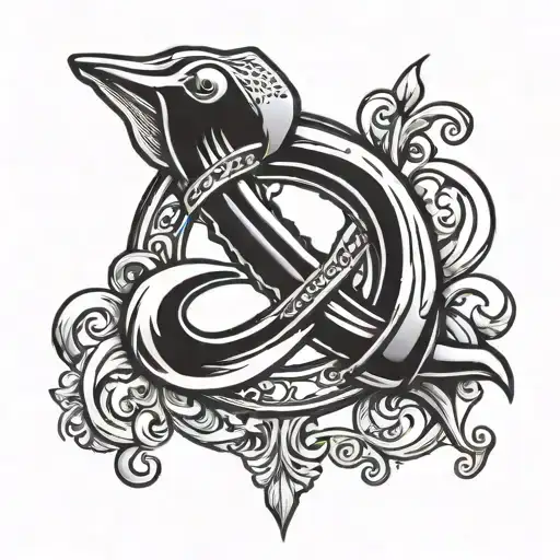 Fish Hook With Infinity Symbol Above It