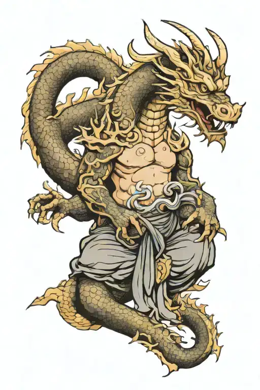 Dragon With Buddha