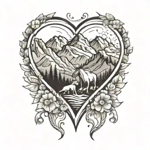 Mountain Heart Shape