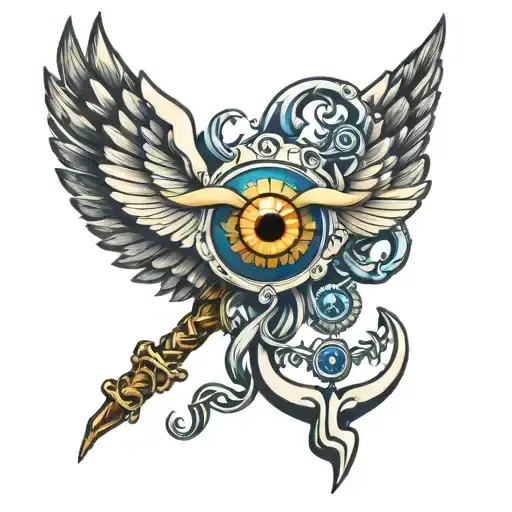 Caduceus With Evil Eye