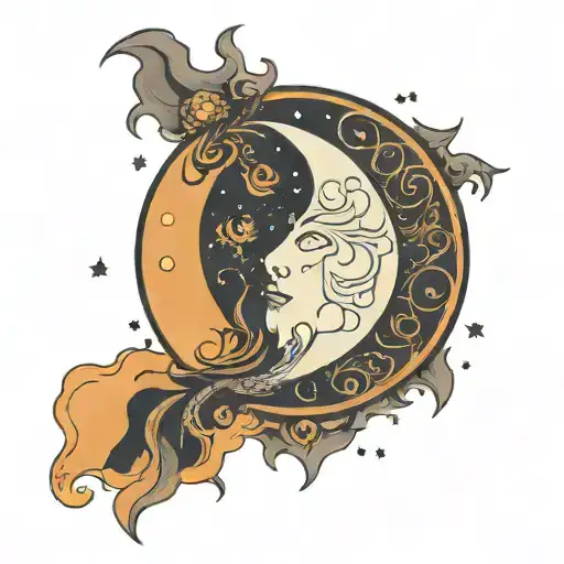 A Moon With A Intricate Infiniti Arount It