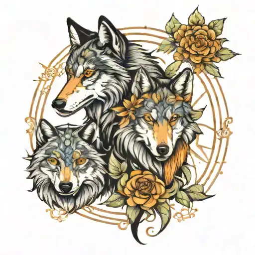 Spiritual Awakening Mum And Daughter Wolf Nature