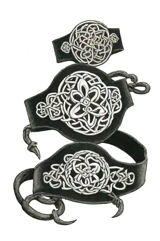 Irish Celtic Arm Bands Depicting Various Celtic Knot Symbols