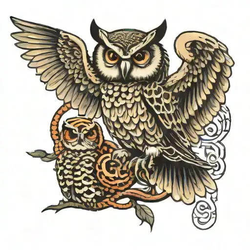 Owl Fight Snake