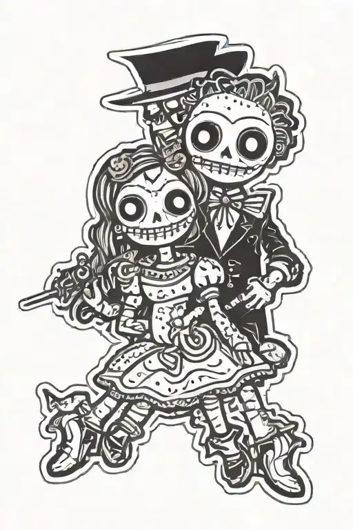 Voodoo Doll Evil Couple Pins