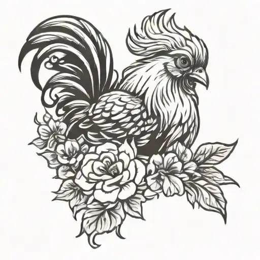 Silkie Chicken Floral