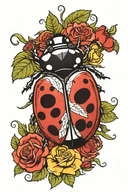 Rose Ladybug Susan Flower Surrounded