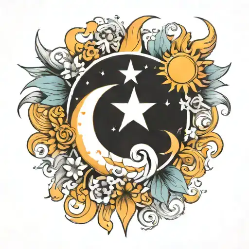 Sun And Moon Merging Together