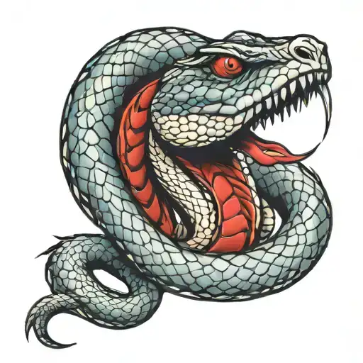 Evil Snake Looking To The Side