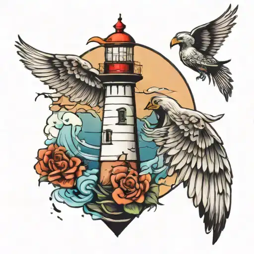 Lighthouse And Angle Wings