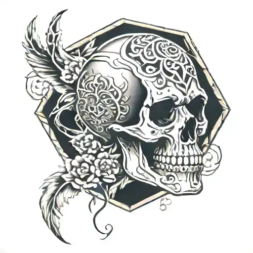 Hexagon Skull Surrounded