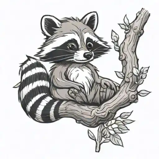 Cute Raccoon Disney With Willow Tree Branches