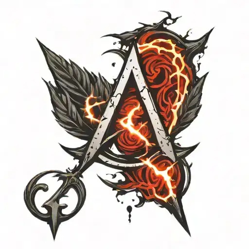 Assassin's Creed Symbol With A Lightning Bolt In The Middle