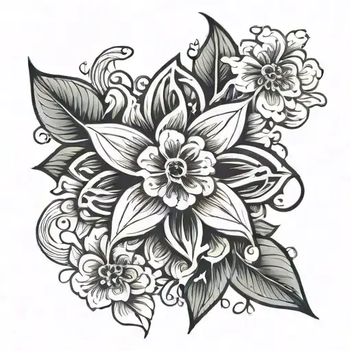 Zia Symbol With Flowers