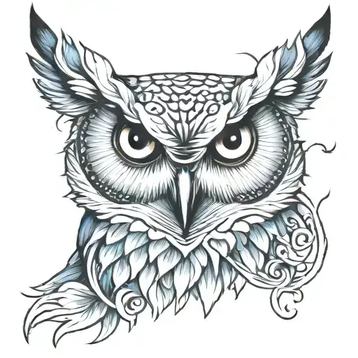 Owl Painting On An Old Painting