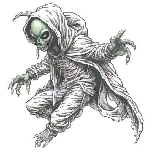 Full Body Alien In A Hoodie