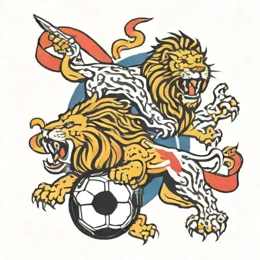 England Football Flag 3 Lion Roaring