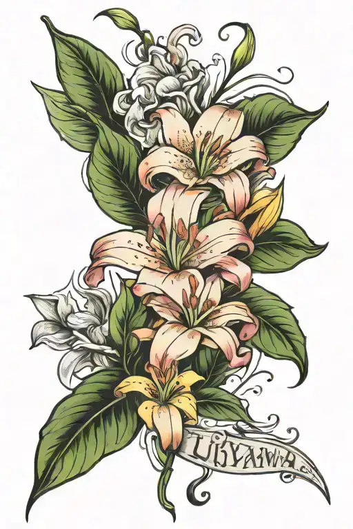 Lily Flower With The Words Lilyanna Sue