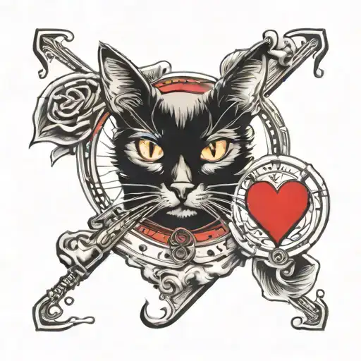 Black Cat And Hear Ace Card