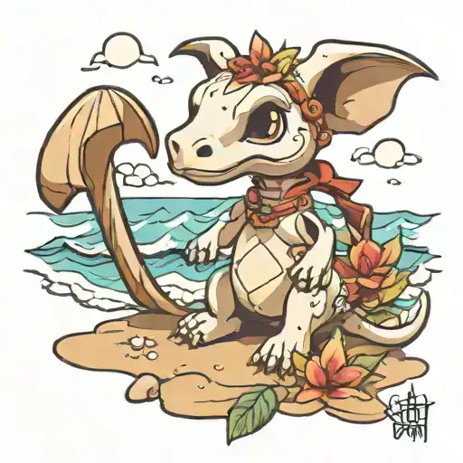 Cubone At A Beach