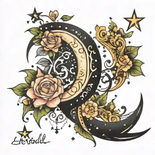 Crescent Moon With Sparkles Through Love All Is Possible