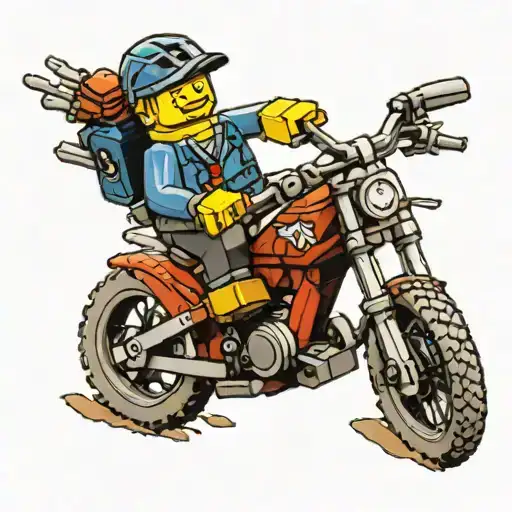 Lego Mountain Biker Riding