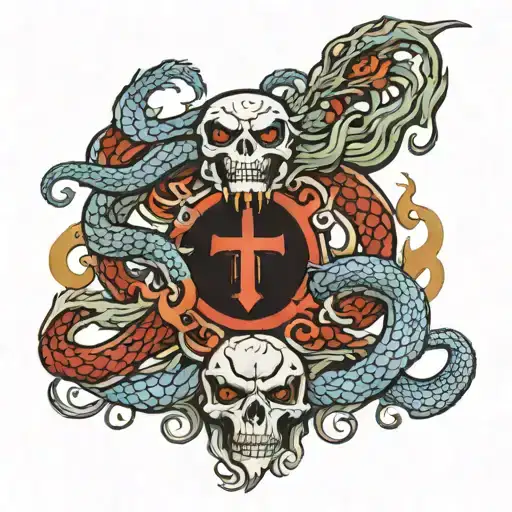 Hydra Pierced By Sword