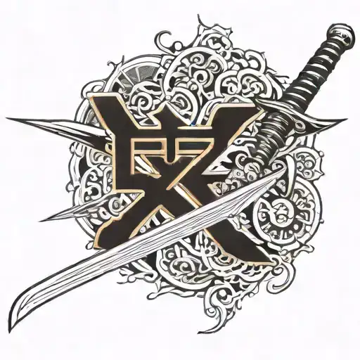 Japanese Letters And Sword