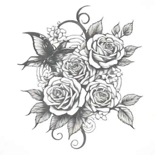 Willow And Rose Intertwined