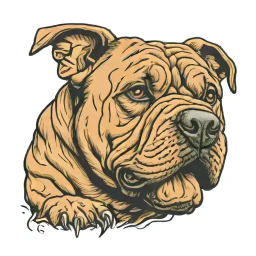 Brindle Shar Pei Pitbull Mix Dog