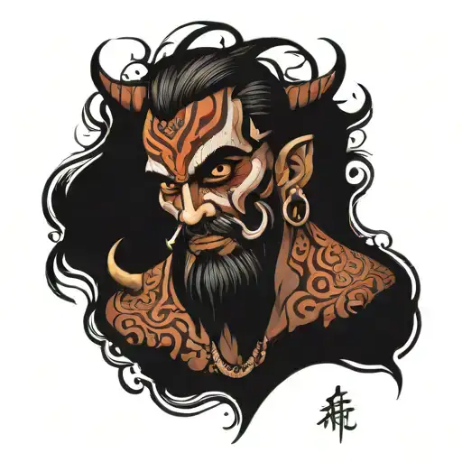 Ravanan Ten Face Tattoo With Evil Speak No Evil