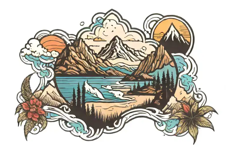 Beach And Mountains